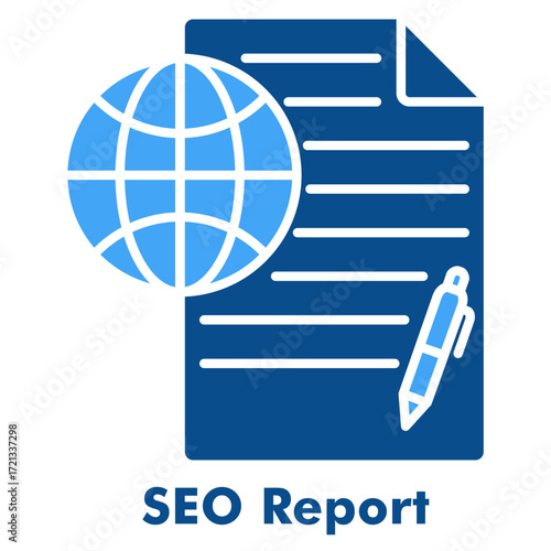SEO Report Icon in Two Color Glyph Style