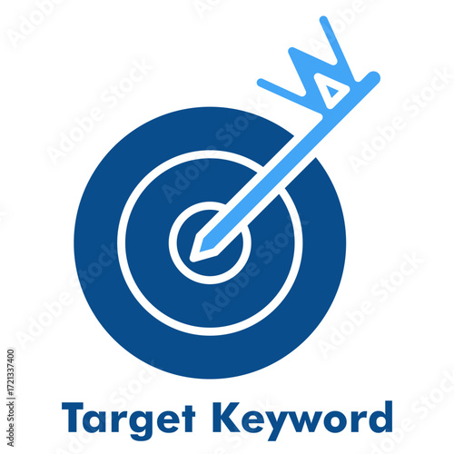 Target Keyword Icon in Two Color Glyph Style