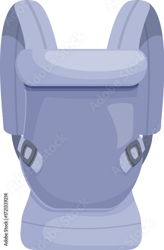 Purple baby carrier isolated on white background, helping parents carry their newborn child safely and comfortably
