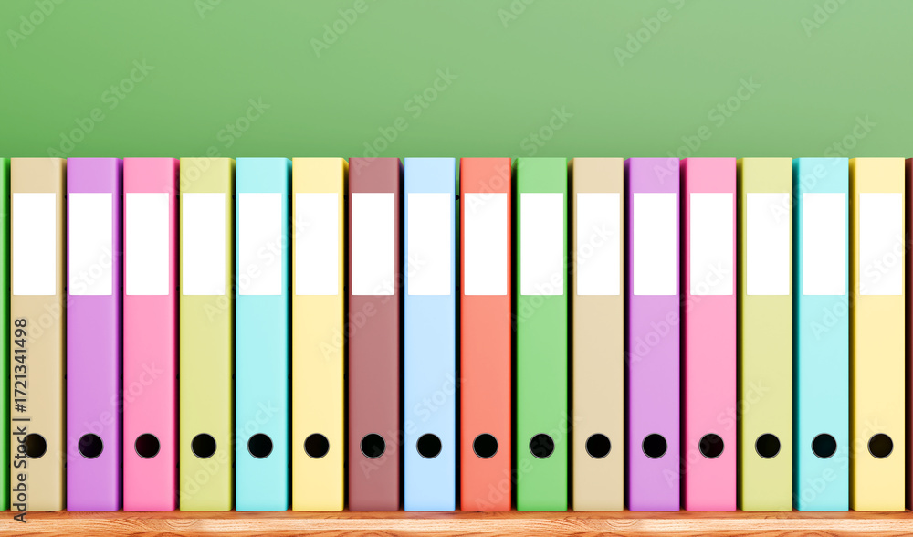 Obraz premium Folders in different colors.Office background