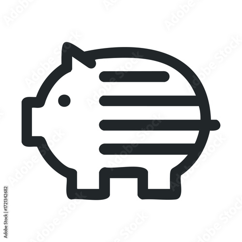 Simple piggy bank icon representing savings and financial goals