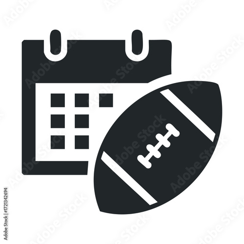 Calendar concept for sports events with a football theme