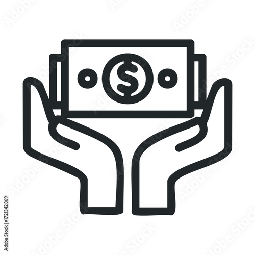 Money in hands symbolizing financial support and prosperity ideas