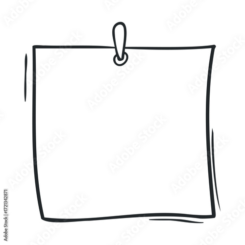 Blank note with a pin for reminders and messages