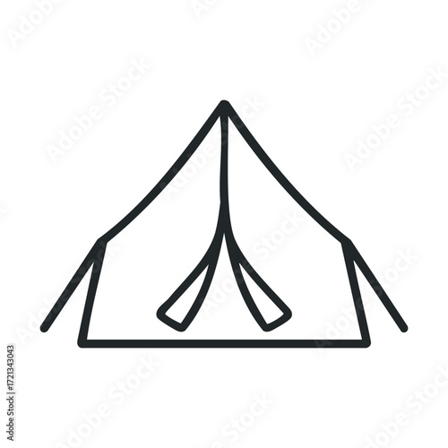 Camping tent setup for outdoor adventure in nature