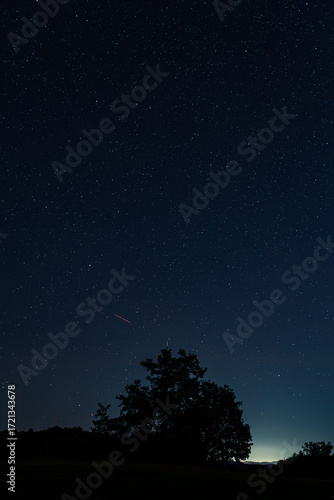 deep blue starry night sky