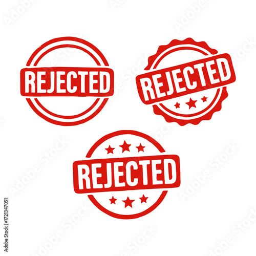 Professional design Rejected Stamp red rejected approval document business audit inspection quality control compliance administration workflow vector illustration for corporate process
