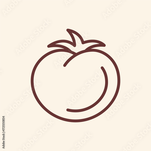 Fresh tomato outline illustration, perfect for adding a natural, organic touch to your food blog, recipe designs, or healthy lifestyle content