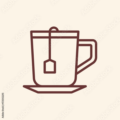 Enjoy a calming cup of tea with this modern, minimalist outline illustration perfect for wellness blogs, tea brands, and cozy lifestyle designs