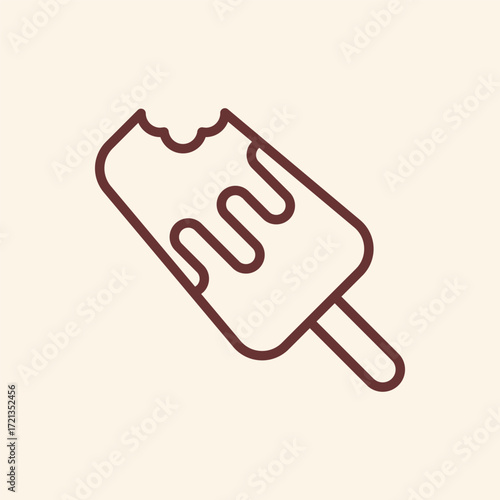 Delicious chocolate popsicle with a bite taken, perfect for summer treats and dessert cravings, ideal for food blogs and sweet promotions!