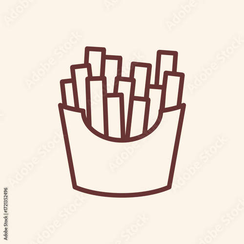 Craving crispy golden fries? Simple and stylish french fries icon for menus, branding, or social media posts to entice customers with delicious fast food