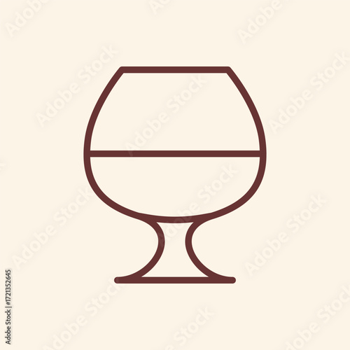 Elegant liquor glass outline design for your brand, bar or restaurant featuring a sophisticated glass on soft background, perfect for minimalistic designs
