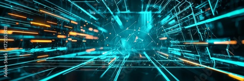 A Stunning Futuristic Screen Captured in an Abstract Background.