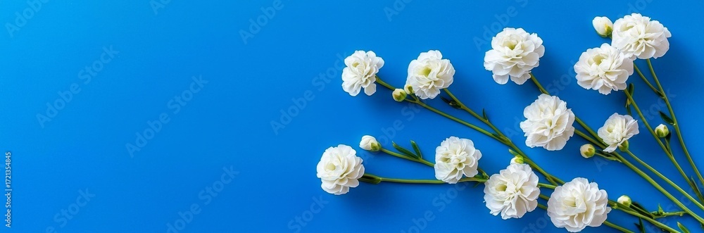 Obraz premium Serene Top View Composition of White Floral Arrangements