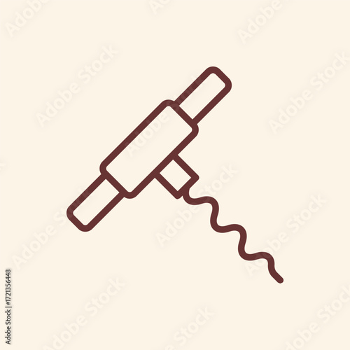 Elegant minimal corkscrew icon, perfect for wine lovers, restaurants, and stylish barware promotions, add a touch of sophistication to your designs