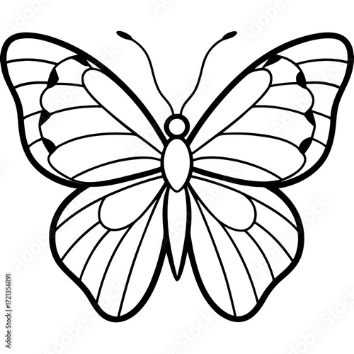 Minimalist Butterfly Outline Vector