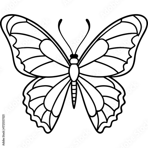 Minimalist Butterfly Outline Vector