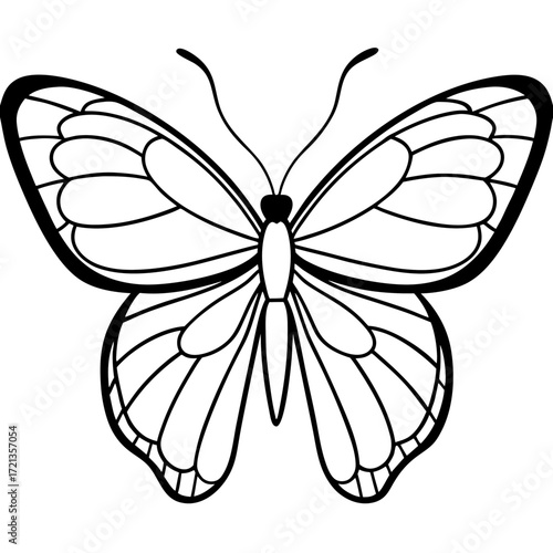 Minimalist Butterfly Outline Vector