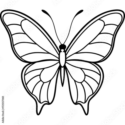 Minimalist Butterfly Outline Vector