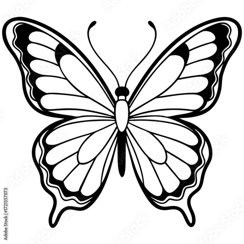 Minimalist Butterfly Outline Vector