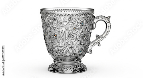 silver cup isolated on white