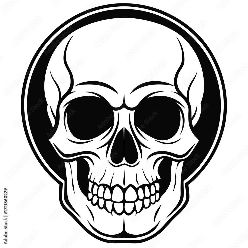 Fototapeta premium Illustration of a white skull with a