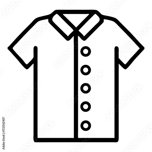 Short sleeve button up shirt isolated on white background