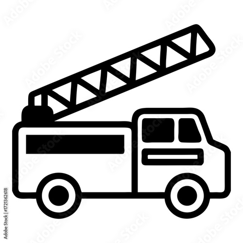 Fire truck icon isolated on white background