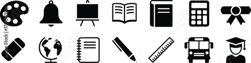 Education and School Icons Collection Vector Art Keywords: education, school, icon, collection