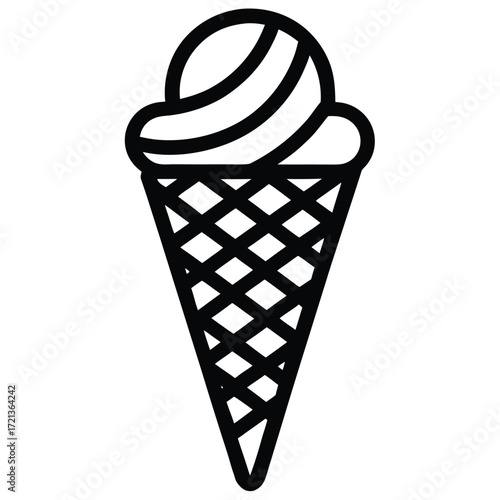 Ice cream cone with a swirl of soft serve
