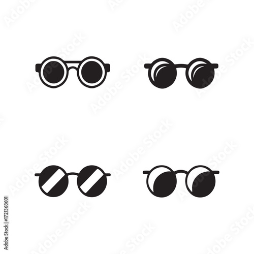 Sunglasses Round Solid Stylish Bundle Set