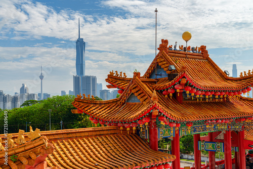 Canvas Print Scenic roof of the Thean Hou Temple, Kuala Lumpur, Malaysia