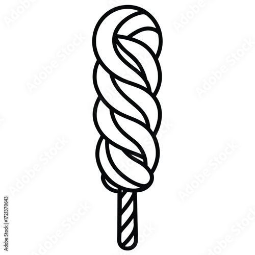 Illustration of a twisted lollipop, a sugary delight