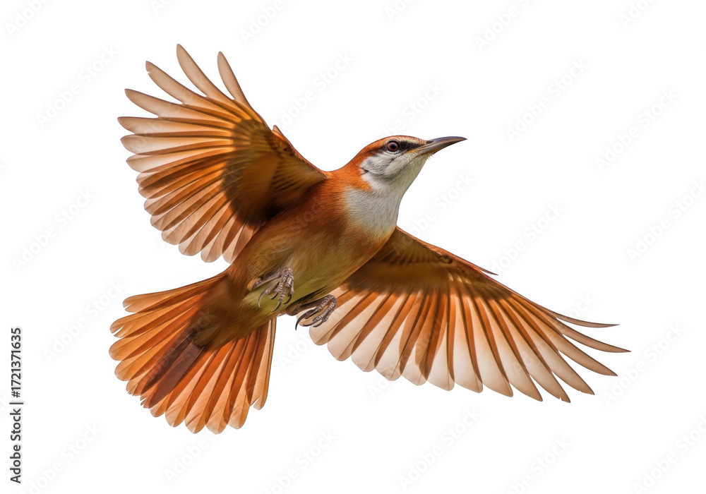 Obraz premium Brown bird flying isolated on transparent background isolated on transparent background