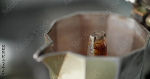 Wallpaper Mural Closeup of coffee boiling inside moka pot Torontodigital.ca