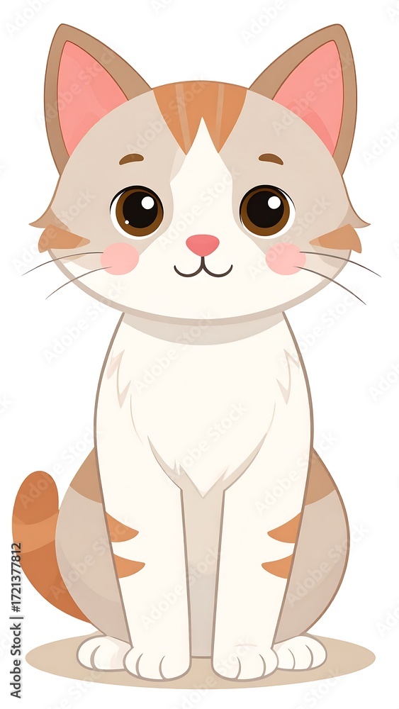 Obraz premium Cute cartoon cat sitting