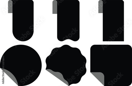 Vector Badge and Label Shape Set with Sticker and Tag Designs