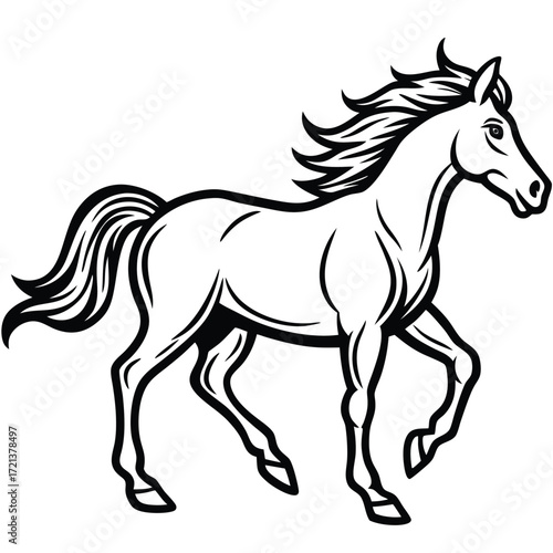 Elegant horse illustration, a symbol of freedom