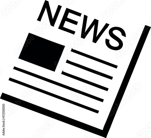 Newspaper line art icon vector. news paper vector 