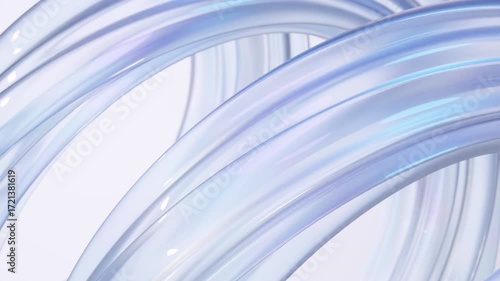 Abstract wave loop animation. 3D rendered background, flowing, fluid, twisted shapes with a glass and iridescent texture. Smooth gradient in light colors. Elegant live wallpaper and animated footage