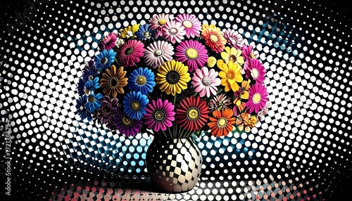 vase of beautiful flowers as background