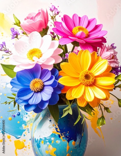 vase of beautiful flowers as background