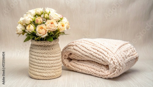 vase of beautiful flowers as background