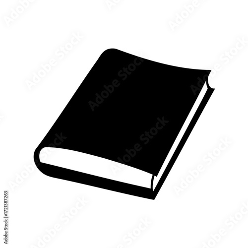 Simple graphic representation of a closed book lying on a surface