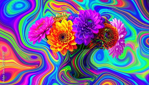  vase of beautiful flowers as background 