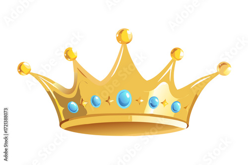 A regal and elegant golden crown hangs in mid-air against a pure and crystal-clear background, exuding a sense of supremacy and majesty.Royal Crown
