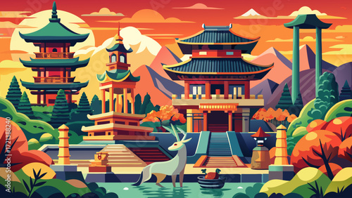 Historic Monuments of Ancient Nara, Japan, preserve wooden temples, sacred deer parks, and Buddhist statues that shaped early Japanese culture and governance.