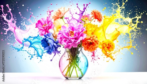 vase of beautiful flowers as background