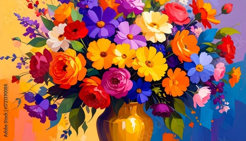 vase of beautiful flowers as background