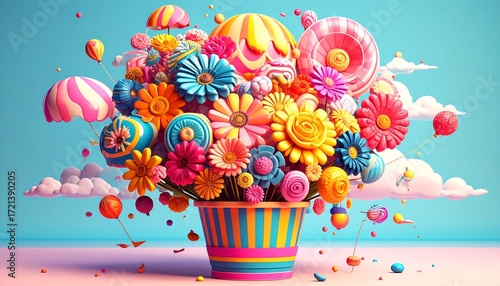 vase of beautiful flowers as background